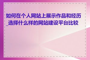 如何在个人网站上展示作品和经历_选择什么样的网站建设平台比较好