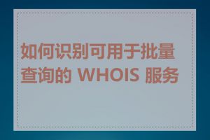 如何识别可用于批量查询的 WHOIS 服务器