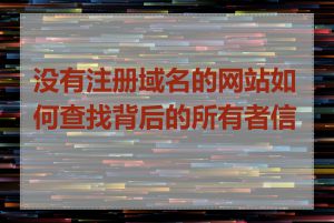 没有注册域名的网站如何查找背后的所有者信息