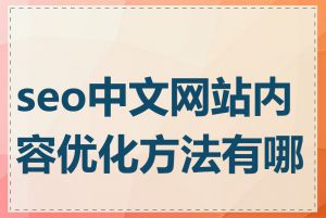 seo中文网站内容优化方法有哪些