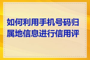 如何利用手机号码归属地信息进行信用评估