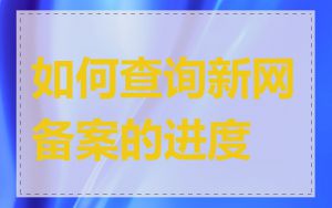 如何查询新网备案的进度