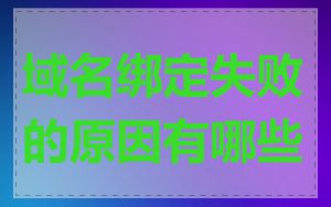 域名绑定失败的原因有哪些