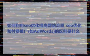 如何利用seo优化提高网站流量_seo优化和付费推广(如AdWords)的区别是什么