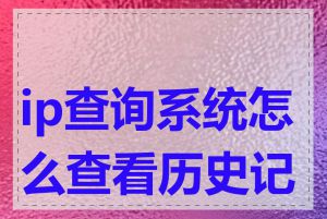 ip查询系统怎么查看历史记录