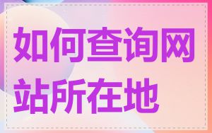 如何查询网站所在地