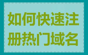 如何快速注册热门域名