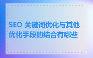 SEO 关键词优化与其他优化手段的结合有哪些