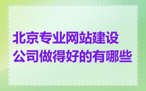 北京专业网站建设公司做得好的有哪些