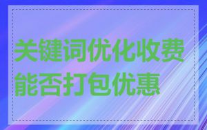 关键词优化收费能否打包优惠