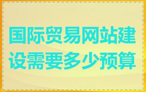 国际贸易网站建设需要多少预算