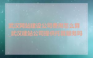 武汉网站建设公司费用怎么算_武汉建站公司提供托管服务吗