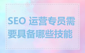 SEO 运营专员需要具备哪些技能