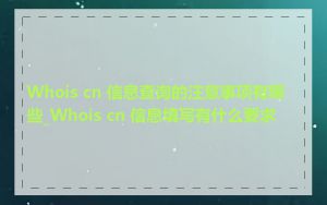 Whois cn 信息查询的注意事项有哪些_Whois cn 信息填写有什么要求