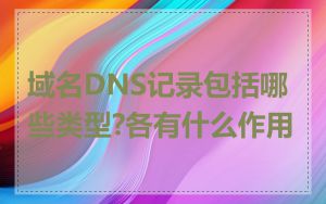 域名DNS记录包括哪些类型?各有什么作用