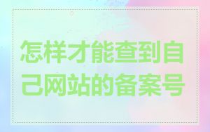 怎样才能查到自己网站的备案号