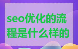 seo优化的流程是什么样的