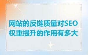 网站的反链质量对SEO权重提升的作用有多大