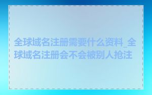 全球域名注册需要什么资料_全球域名注册会不会被别人抢注