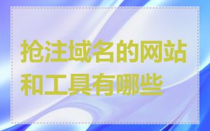 抢注域名的网站和工具有哪些
