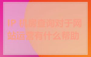 IP 机房查询对于网站运营有什么帮助