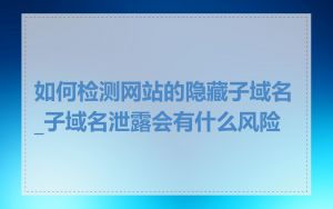 如何检测网站的隐藏子域名_子域名泄露会有什么风险