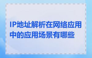 IP地址解析在网络应用中的应用场景有哪些