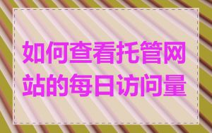 如何查看托管网站的每日访问量