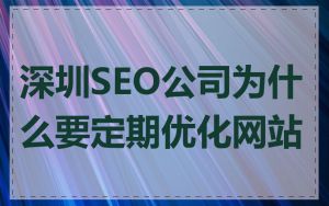 深圳SEO公司为什么要定期优化网站