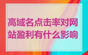 高域名点击率对网站盈利有什么影响