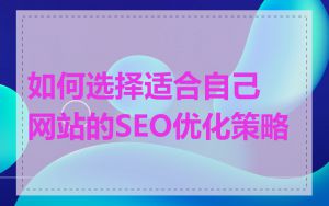 如何选择适合自己网站的SEO优化策略