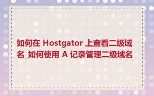 如何在 Hostgator 上查看二级域名_如何使用 A 记录管理二级域名