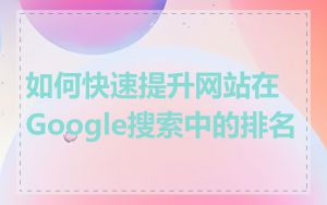 如何快速提升网站在Google搜索中的排名
