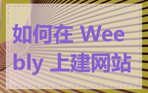 如何在 Weebly 上建网站