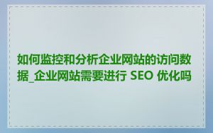 如何监控和分析企业网站的访问数据_企业网站需要进行 SEO 优化吗
