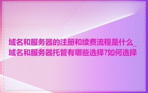 域名和服务器的注册和续费流程是什么_域名和服务器托管有哪些选择?如何选择