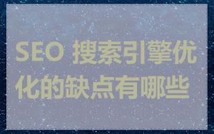 SEO 搜索引擎优化的缺点有哪些