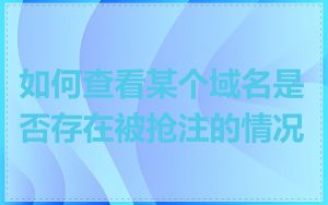 如何查看某个域名是否存在被抢注的情况