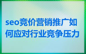 seo竞价营销推广如何应对行业竞争压力