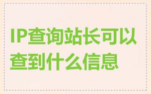 IP查询站长可以查到什么信息