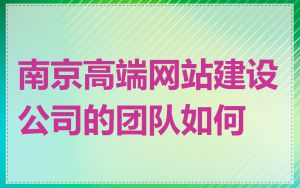 南京高端网站建设公司的团队如何