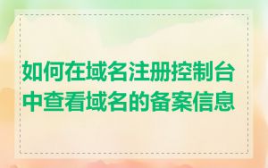 如何在域名注册控制台中查看域名的备案信息