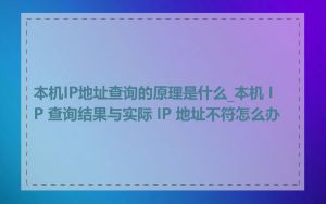 本机IP地址查询的原理是什么_本机 IP 查询结果与实际 IP 地址不符怎么办