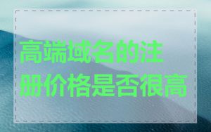 高端域名的注册价格是否很高