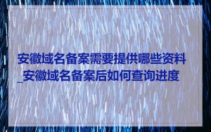 安徽域名备案需要提供哪些资料_安徽域名备案后如何查询进度