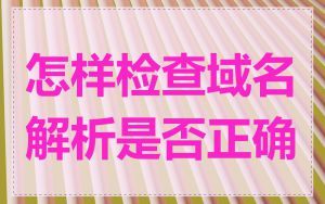 怎样检查域名解析是否正确