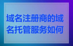 域名注册商的域名托管服务如何