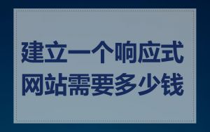 建立一个响应式网站需要多少钱