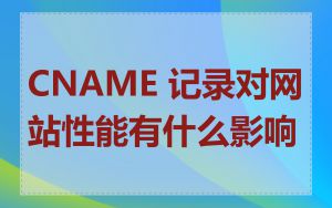 CNAME 记录对网站性能有什么影响