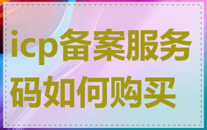 icp备案服务码如何购买
